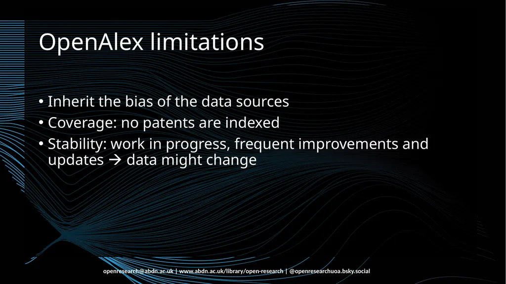 Introduction to OpenAlex Francesca Soldati Open - slide 10 of 20