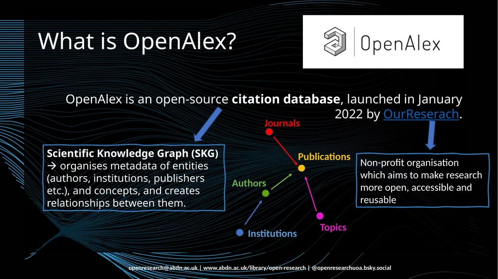 Introduction to OpenAlex Francesca Soldati Open - slide 3 of 20