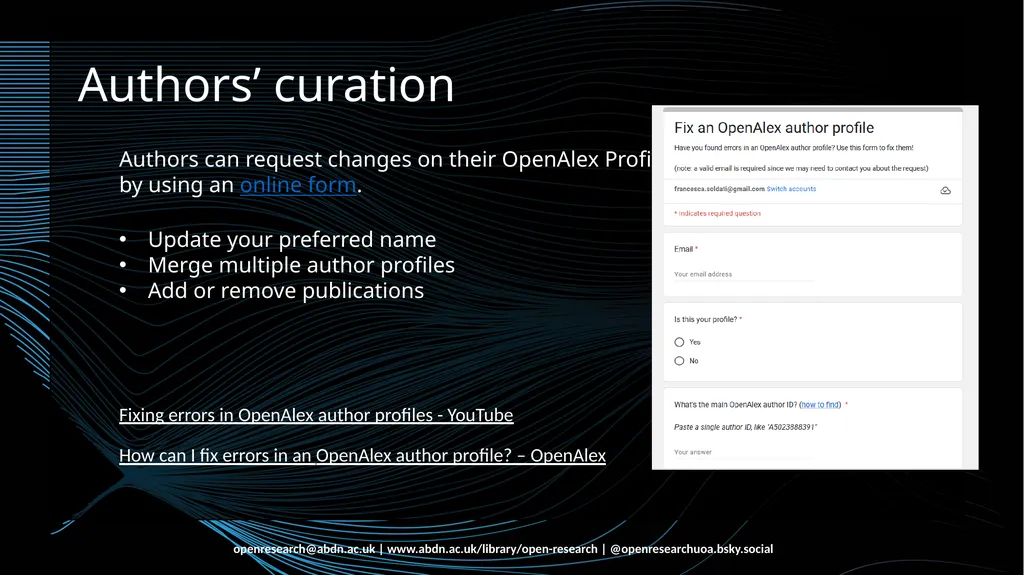 Introduction to OpenAlex Francesca Soldati Open - slide 18 of 20