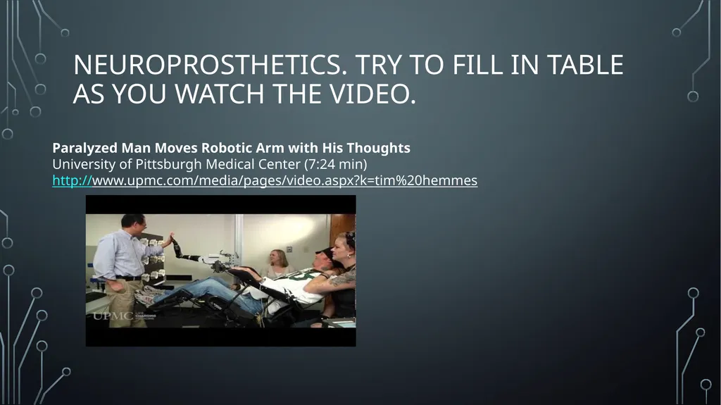 Neural Engineering Neuroprosthetics is Problem - slide 8 of 11