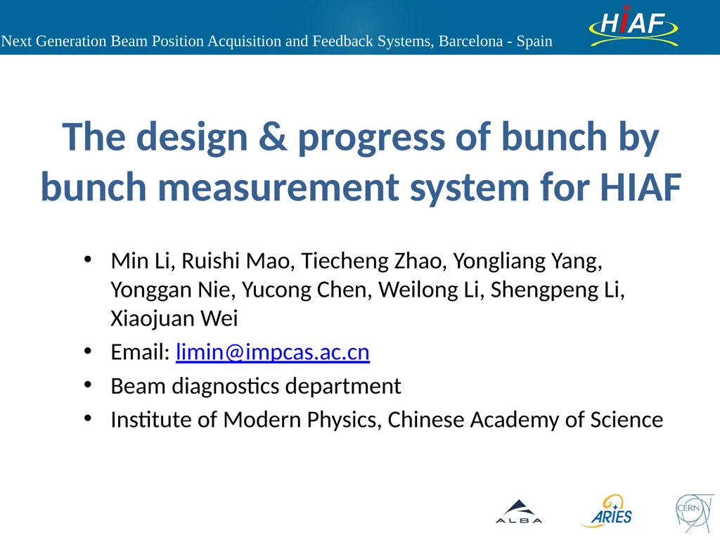 The design & progress of bunch by bunch - slide 1 of 36