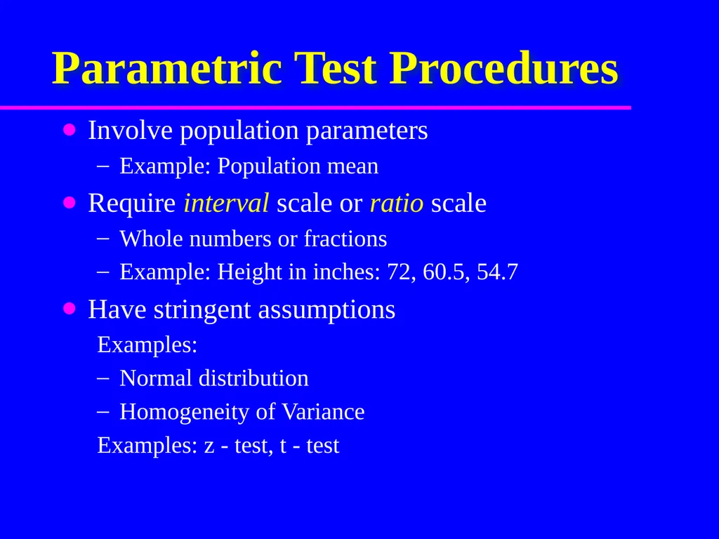 Parametric and Non-Parametric Test Dr. Srinibash - slide 3 of 7