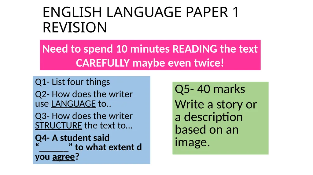 Jaws AQA English Language Paper One Practice - slide 5 of 24