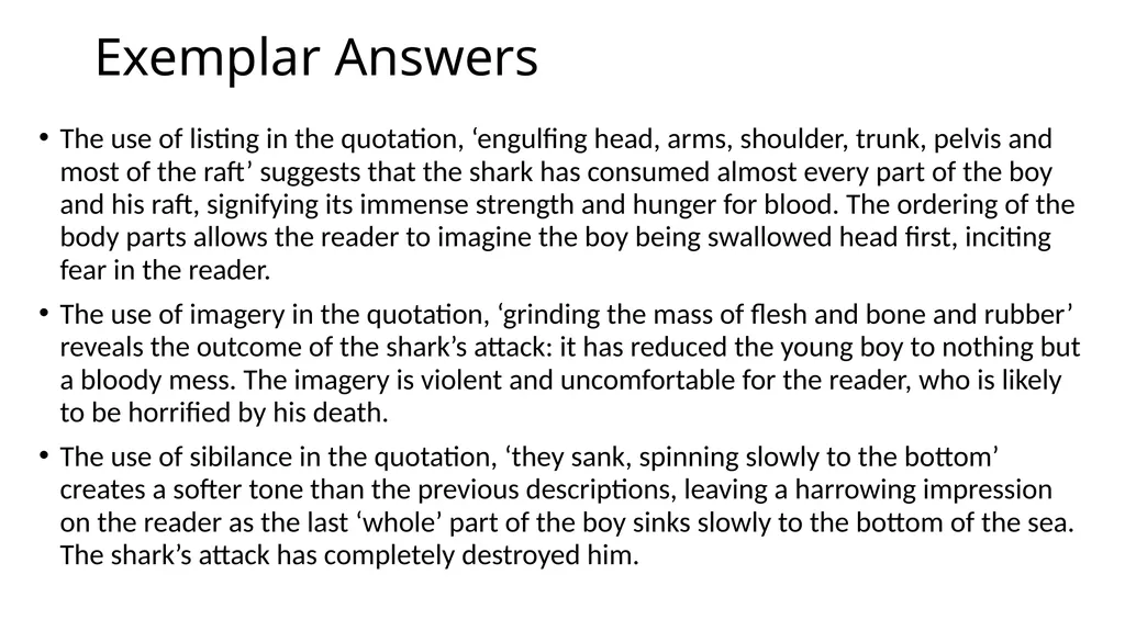 Jaws AQA English Language Paper One Practice - slide 23 of 24