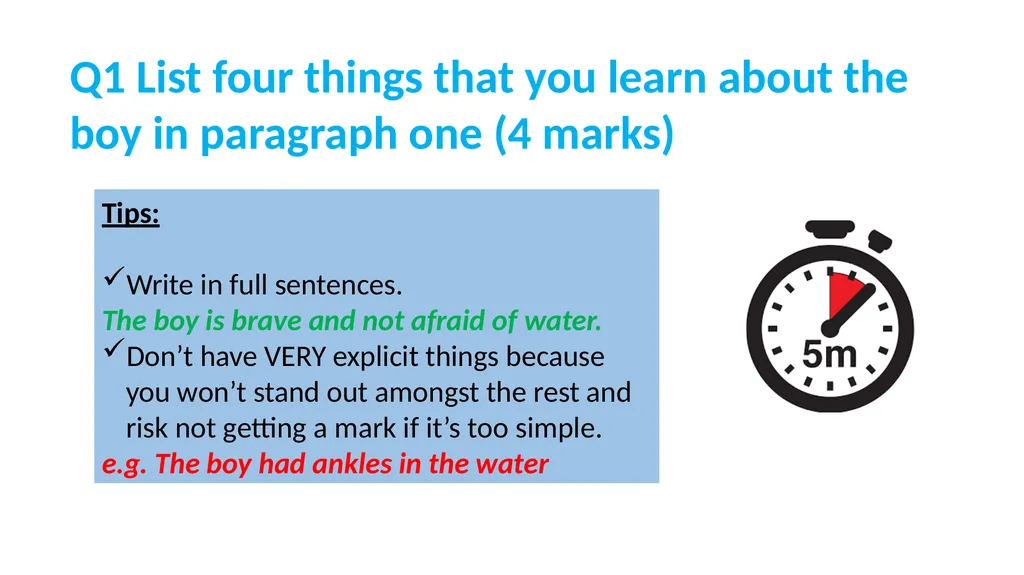 Jaws AQA English Language Paper One Practice - slide 7 of 24