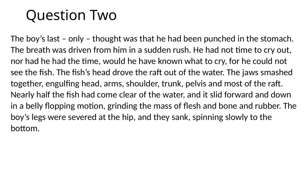 Jaws AQA English Language Paper One Practice - slide 17 of 24