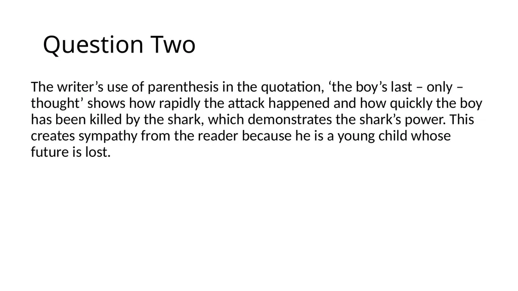 Jaws AQA English Language Paper One Practice - slide 19 of 24