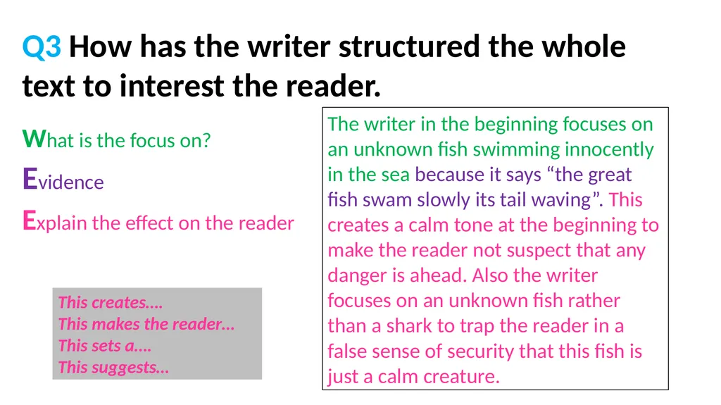 Jaws AQA English Language Paper One Practice - slide 12 of 24