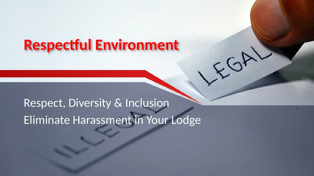 Respectful Environment Respect, Diversity & - slide 1 of 14
