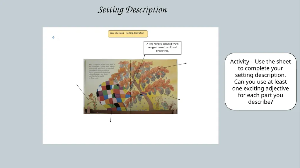 Year 1 Lesson 2 – Elmer - slide 3 of 3
