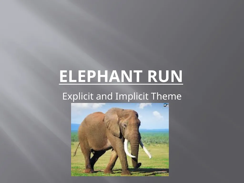 Implicit vs. Explicit Theme Quick Review of Theme - slide 9 of 12