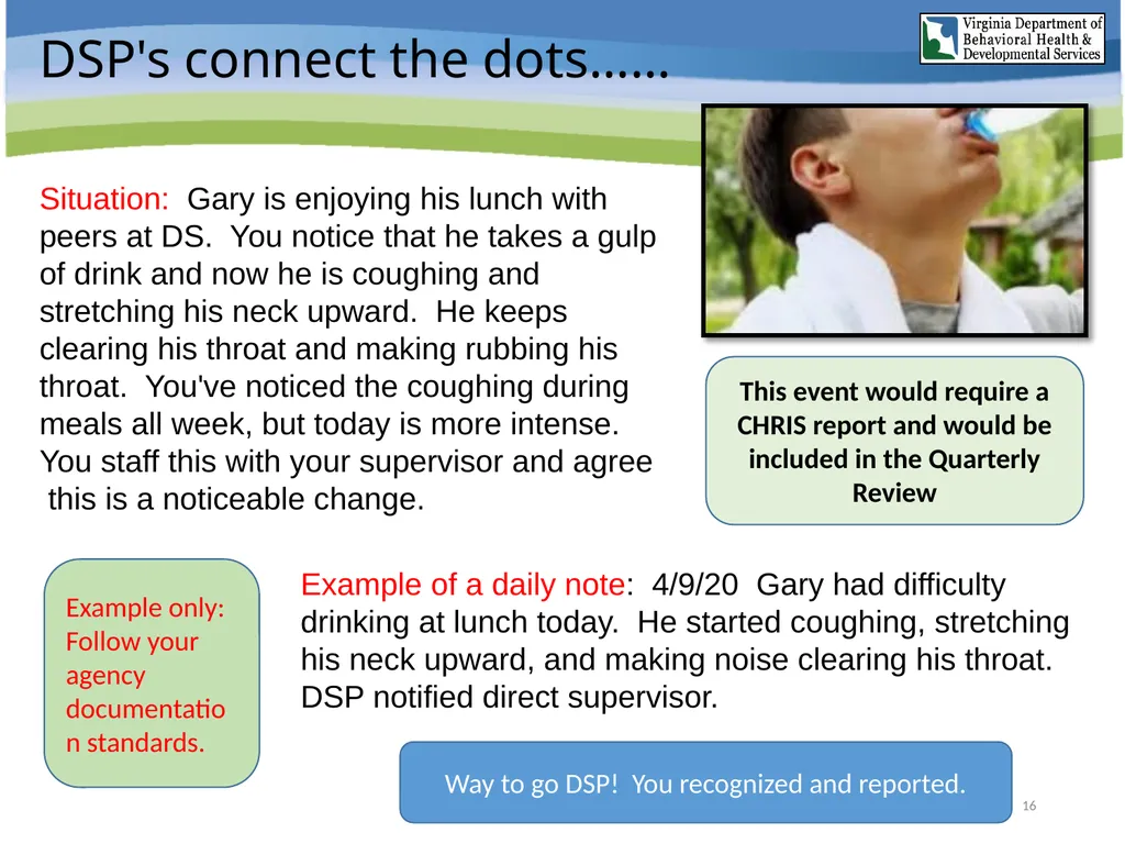 Aspiration Pneumonia Risk Awareness Training (RAT) - slide 16 of 26