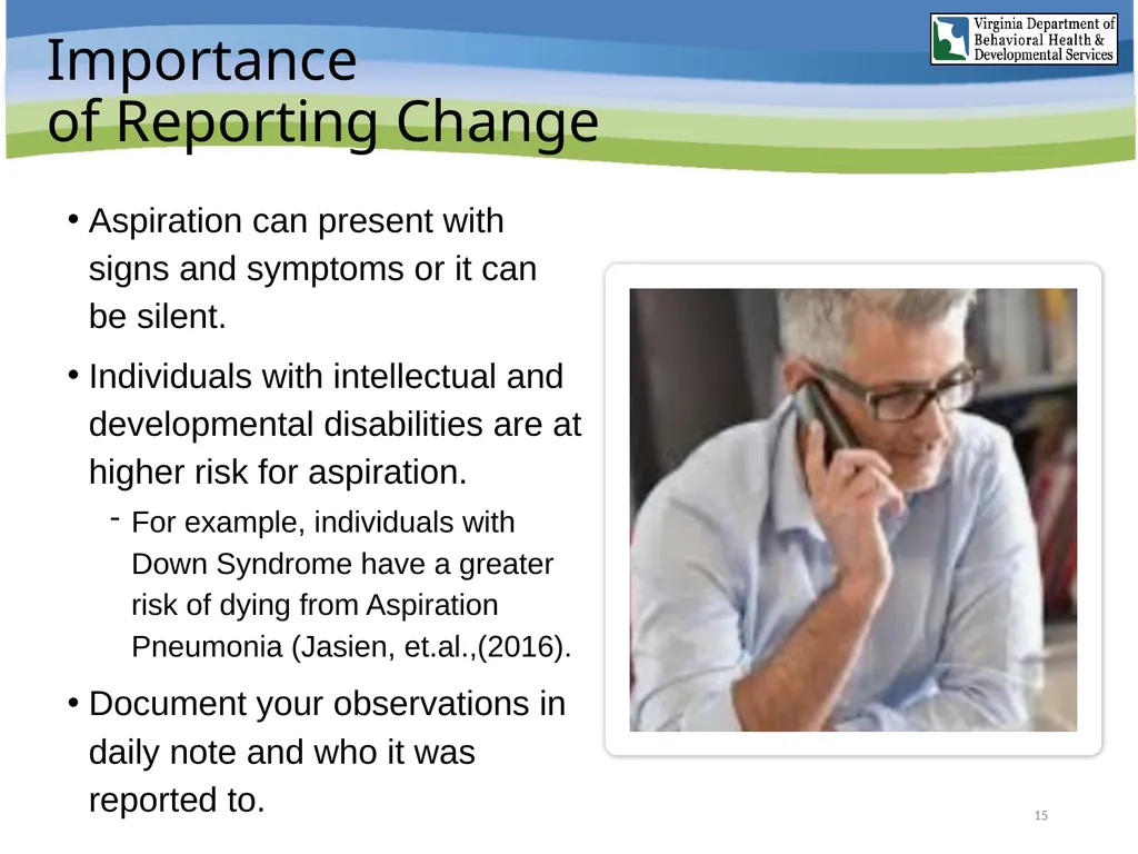 Aspiration Pneumonia Risk Awareness Training (RAT) - slide 15 of 26