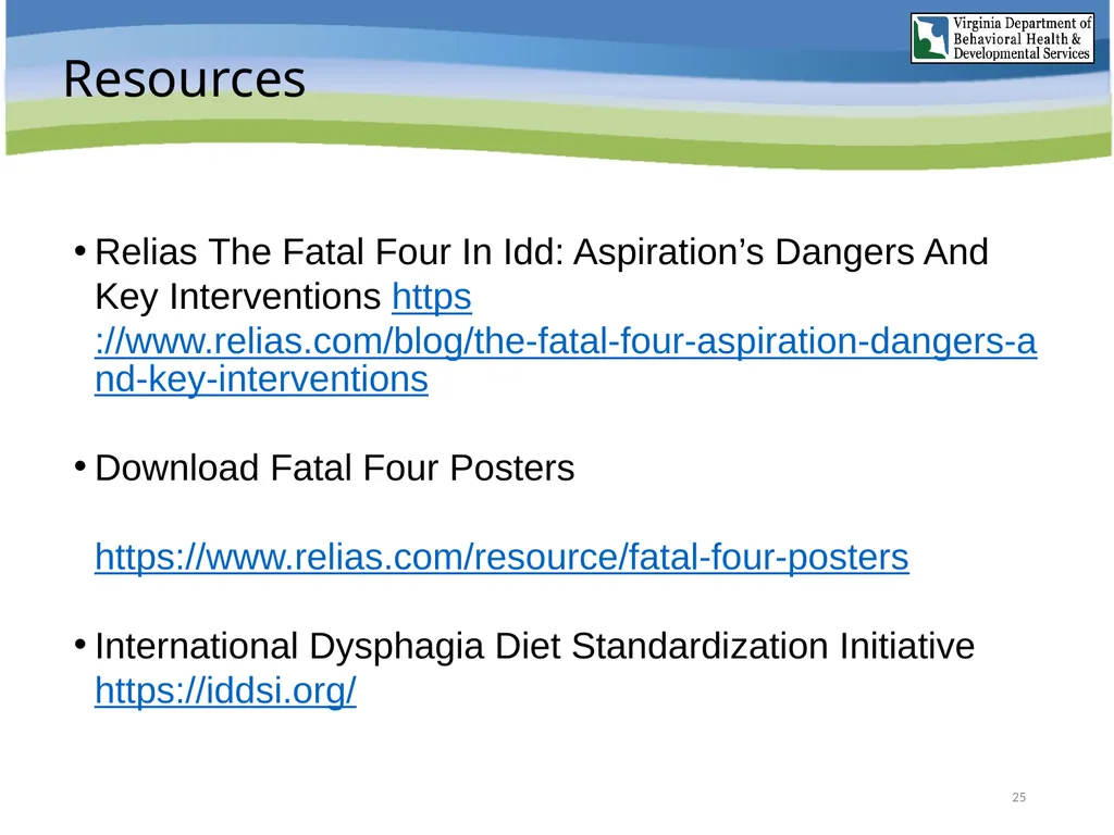 Aspiration Pneumonia Risk Awareness Training (RAT) - slide 25 of 26