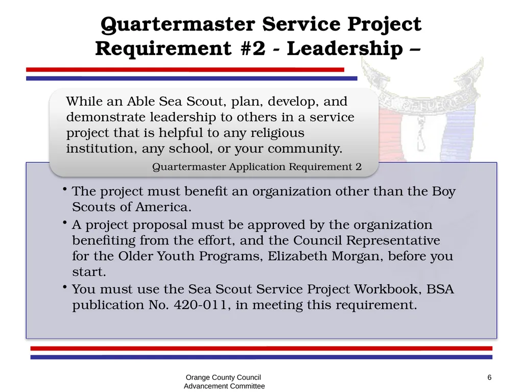 Eagle - Summit - Quartermaster Project Seminar - slide 6 of 26