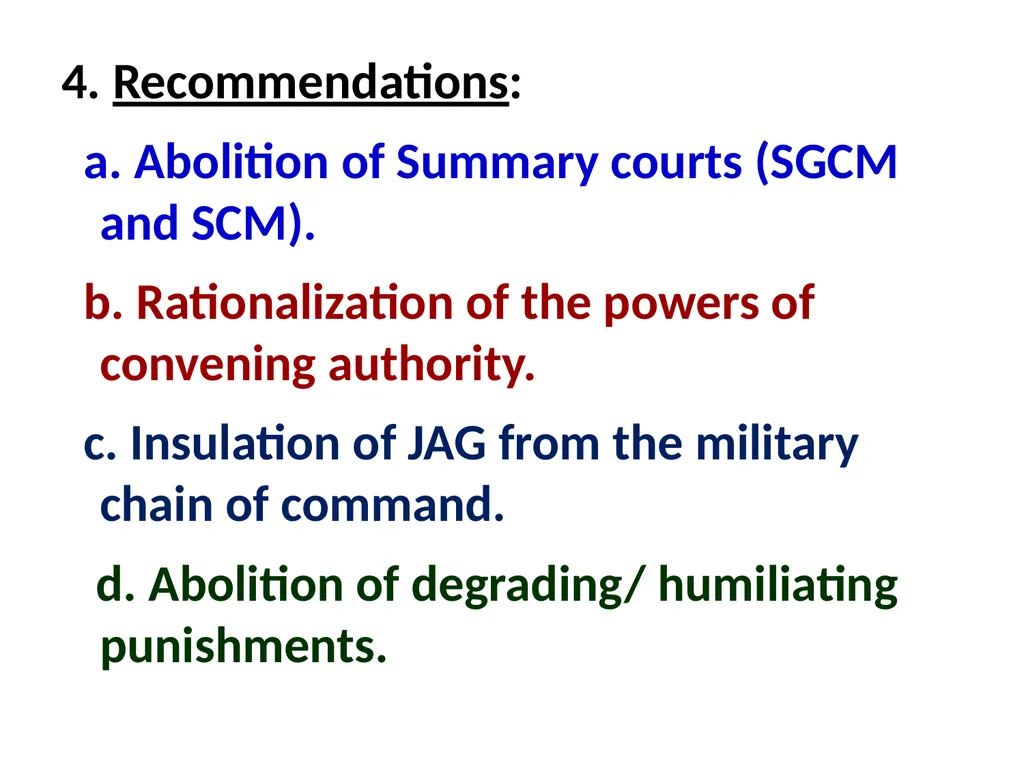 Military Justice South Asian Countries 24 Nov 2014 - slide 47 of 50