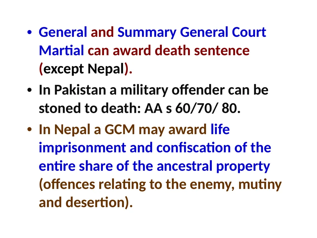 Military Justice South Asian Countries 24 Nov 2014 - slide 13 of 50
