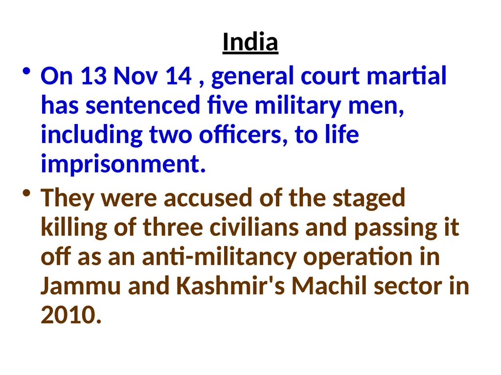 Military Justice South Asian Countries 24 Nov 2014 - slide 34 of 50