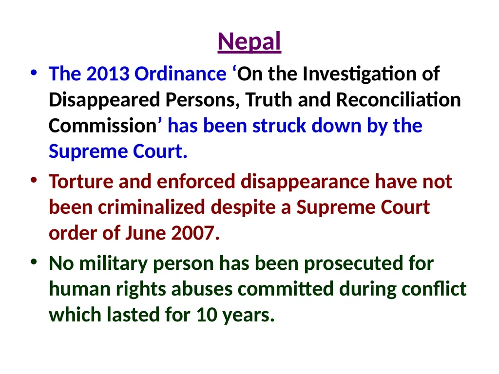 Military Justice South Asian Countries 24 Nov 2014 - slide 31 of 50