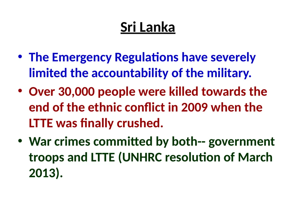 Military Justice South Asian Countries 24 Nov 2014 - slide 43 of 50