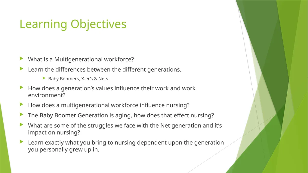 A Multigenerational Workforce Boomers, X-er’s & - slide 2 of 12