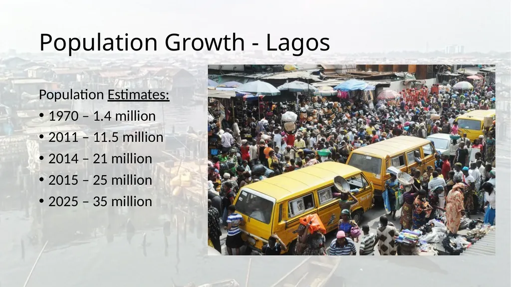 Urbanization on Steroids! Lagos, Nigeria Nigeria – - slide 5 of 9