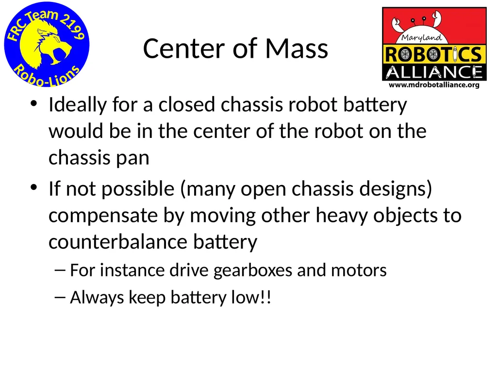 Chassis / Drive Train 101 Tom Milnes Team 2199 - slide 30 of 87