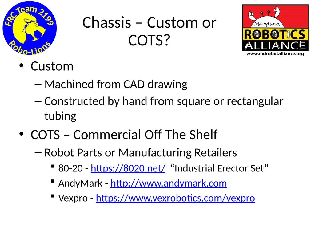 Chassis / Drive Train 101 Tom Milnes Team 2199 - slide 10 of 87