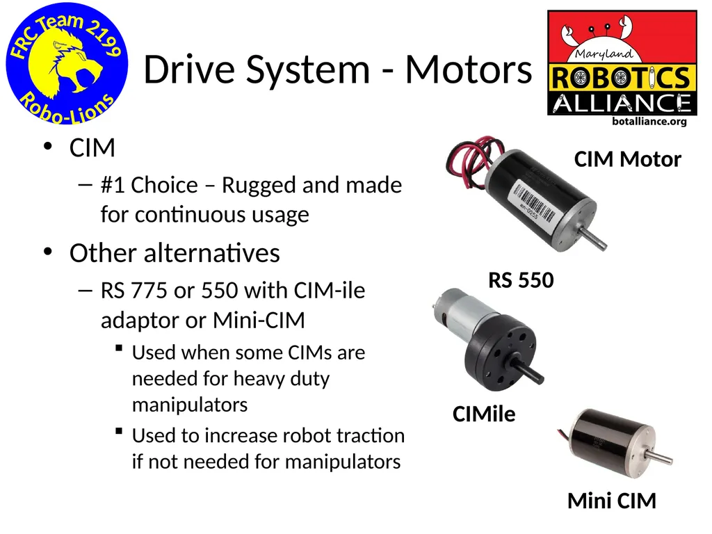 Chassis / Drive Train 101 Tom Milnes Team 2199 - slide 34 of 87