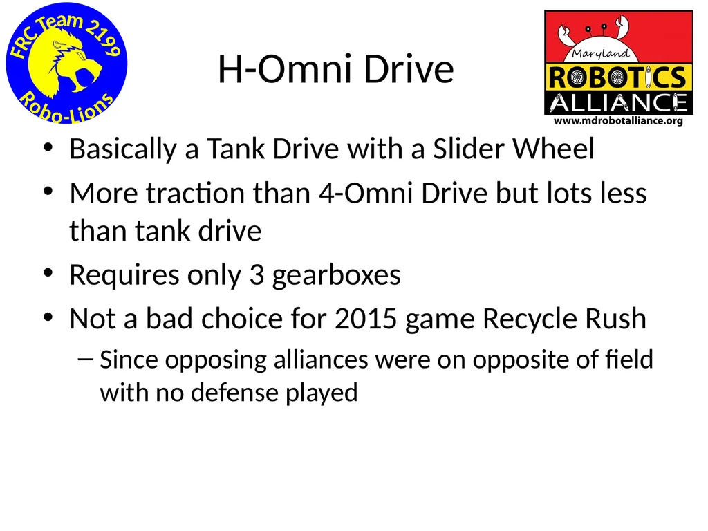 Chassis / Drive Train 101 Tom Milnes Team 2199 - slide 78 of 87