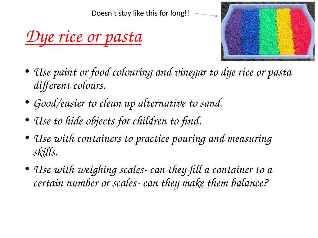 Sensory exploration and play activities Messy play - slide 14 of 16