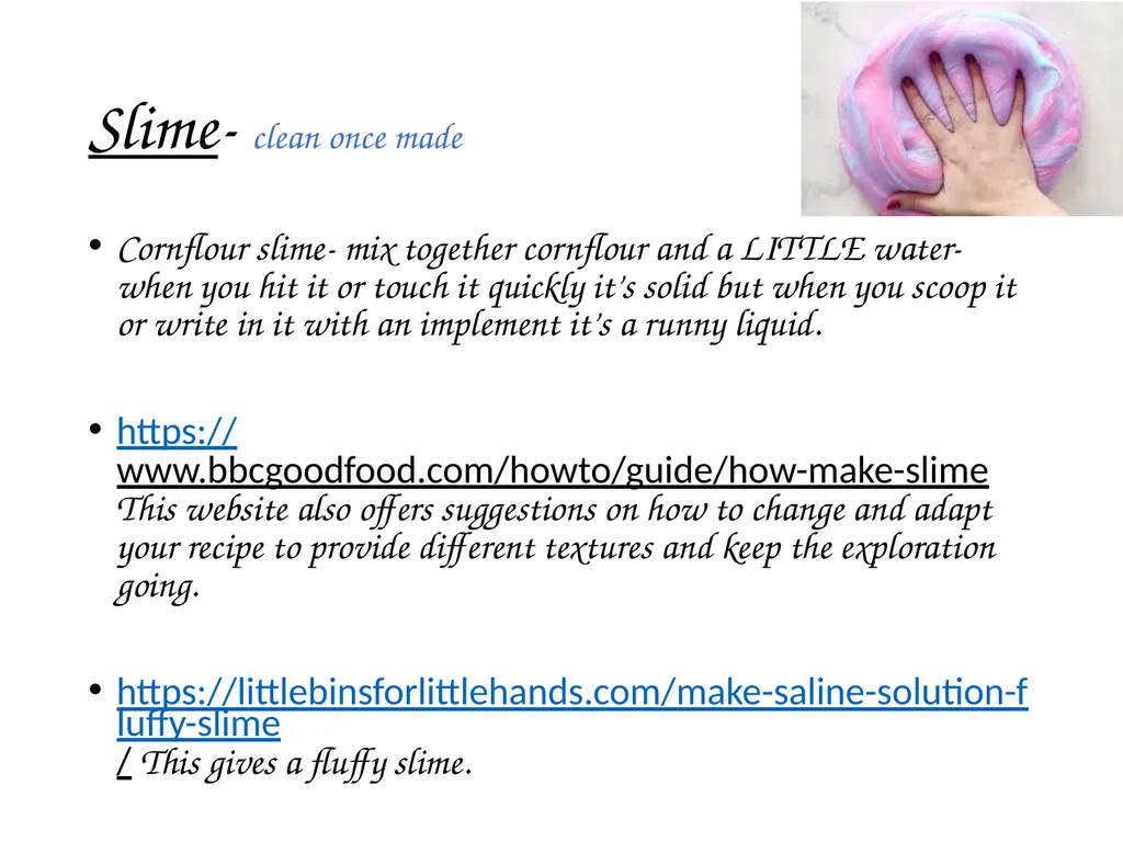 Sensory exploration and play activities Messy play - slide 7 of 16