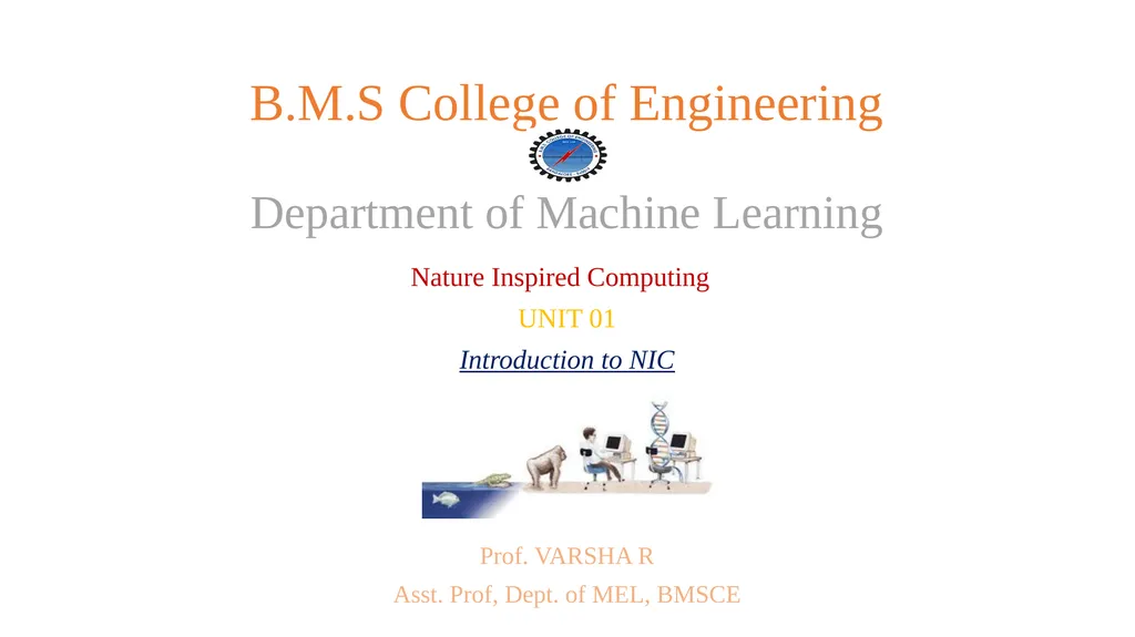 B.M.S College of Engineering Department of Machine - slide 1 of 33