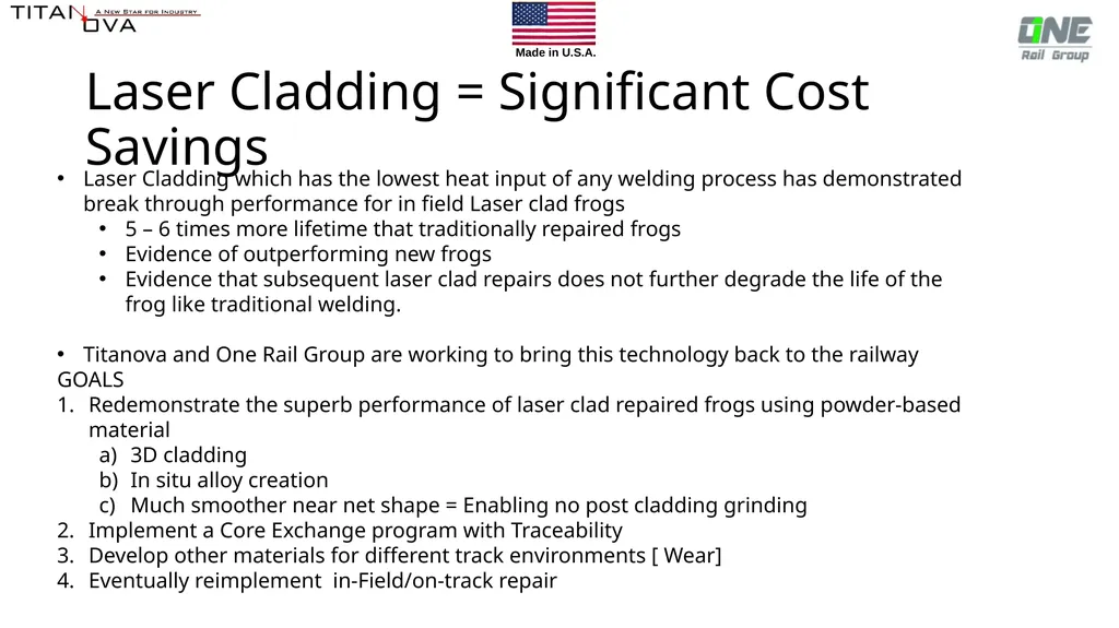 Laser Cladding for repair for frogs and crossing - slide 6 of 6