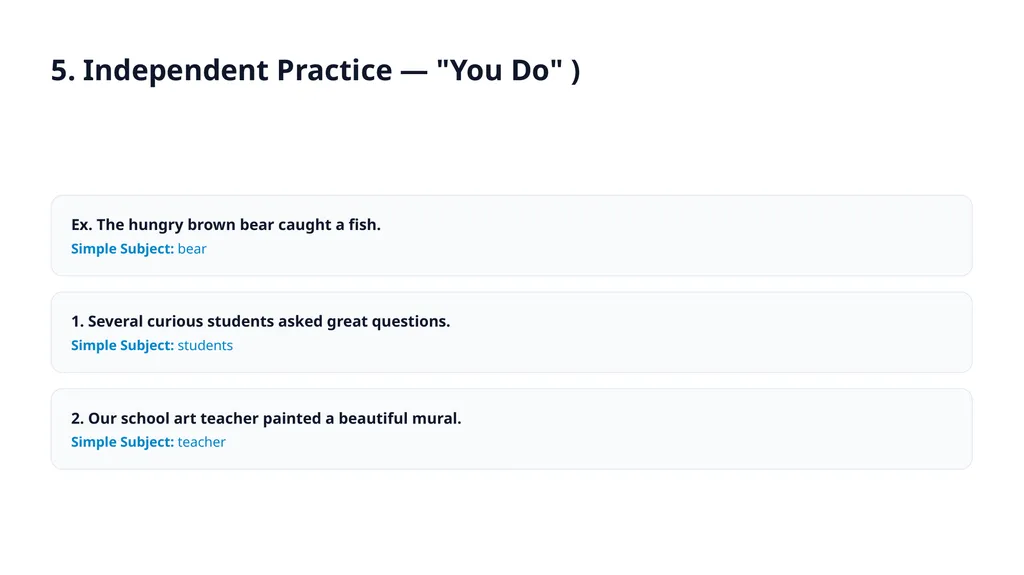 American Curriculum • Grade 5 English Grammar - slide 7 of 9