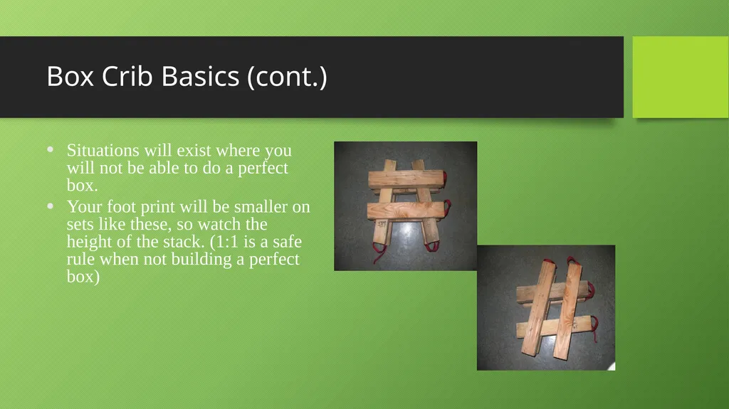 Basic Cribbing Objectives Definition of terms used - slide 13 of 30