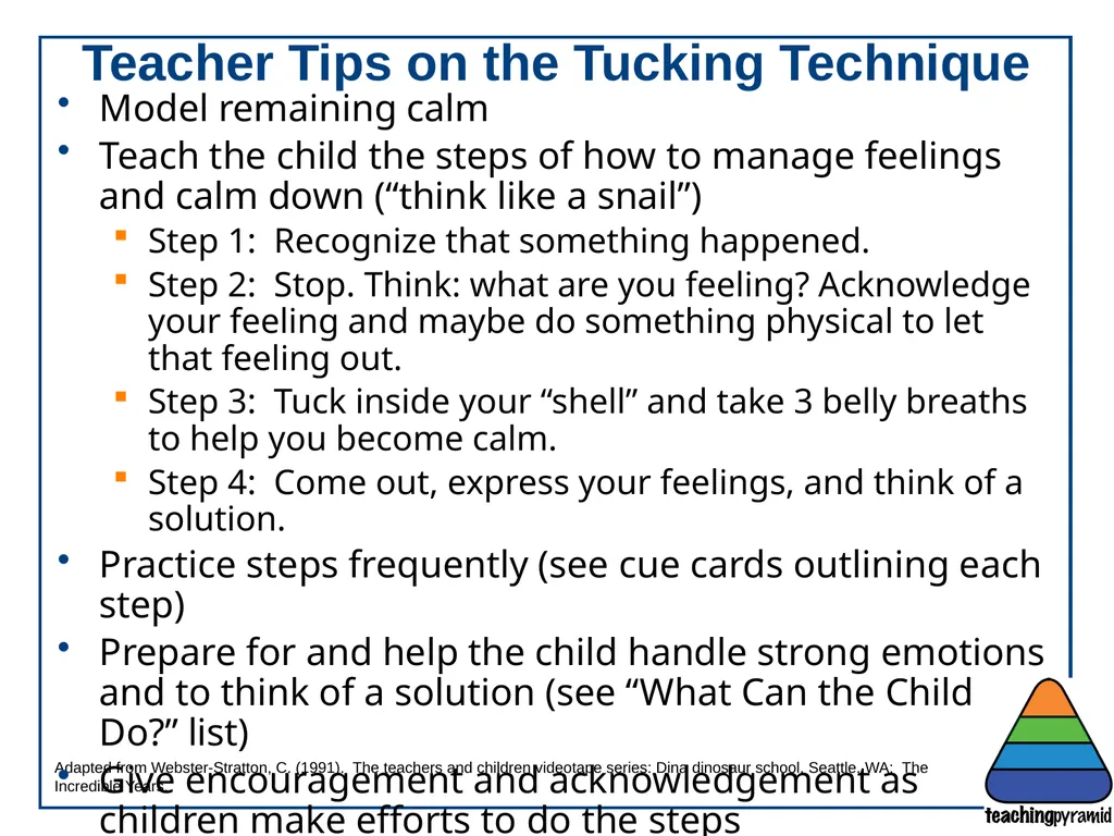 Adapted 2012 by WestEd Teaching Pyramid from a - slide 16 of 18
