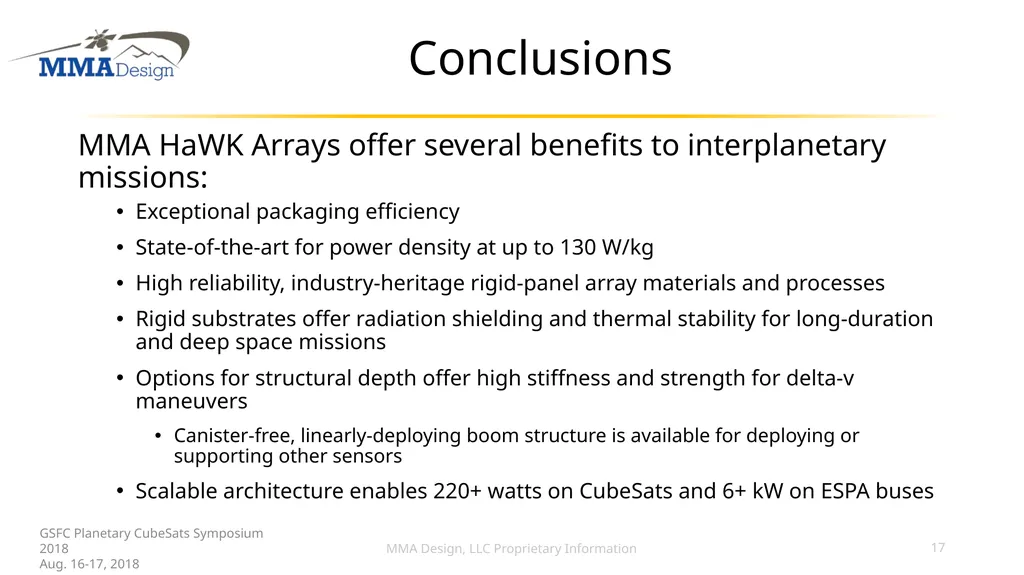 BIG Power BIG Aperture small satellite Mark Bailey - slide 17 of 19