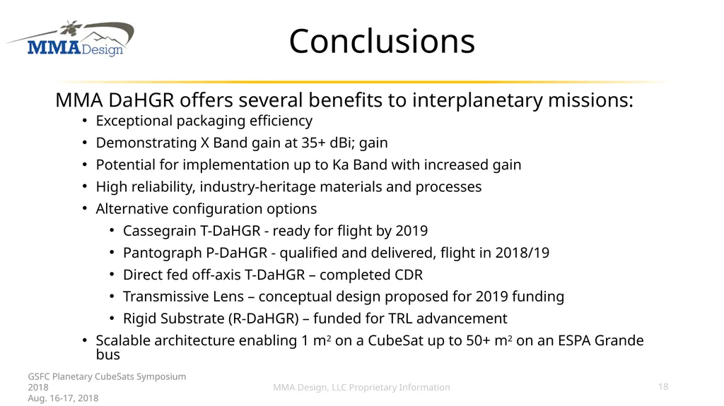 BIG Power BIG Aperture small satellite Mark Bailey - slide 18 of 19