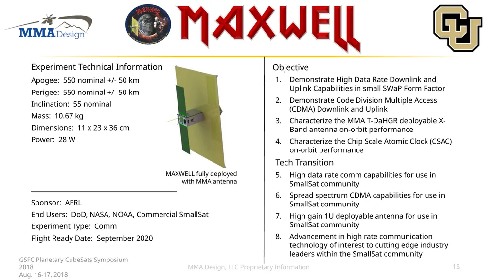BIG Power BIG Aperture small satellite Mark Bailey - slide 15 of 19
