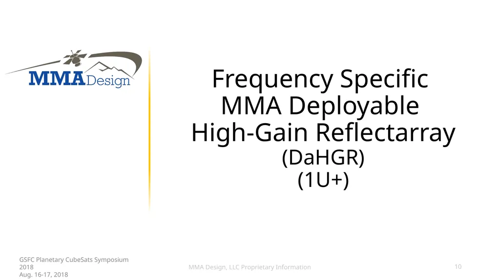 BIG Power BIG Aperture small satellite Mark Bailey - slide 10 of 19