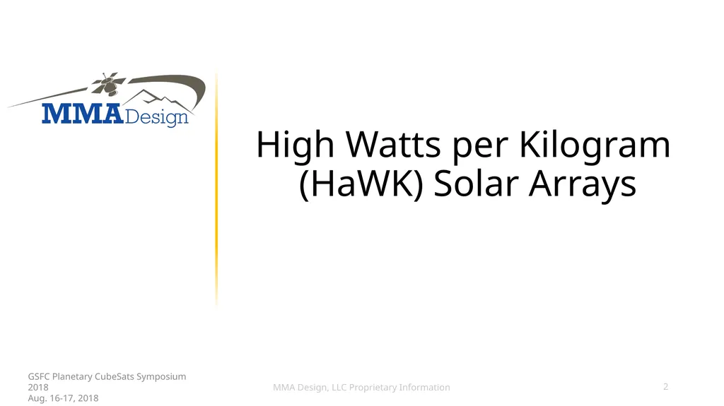 BIG Power BIG Aperture small satellite Mark Bailey - slide 2 of 19