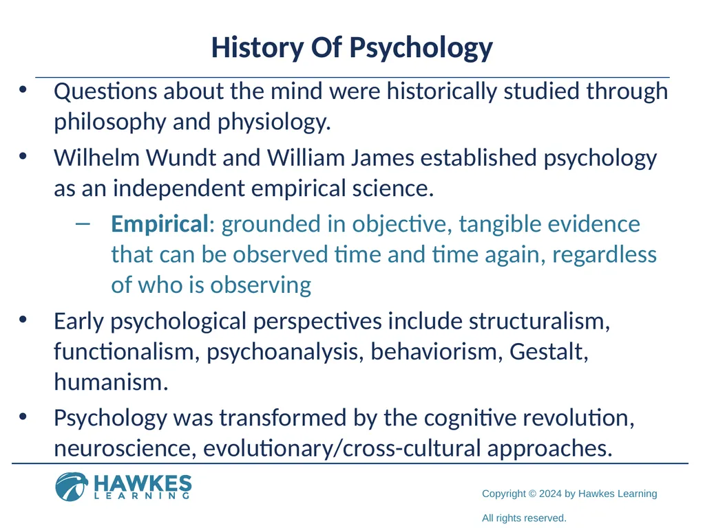 Lesson 1.1 What is Psychology? What Is Psychology? - slide 8 of 25