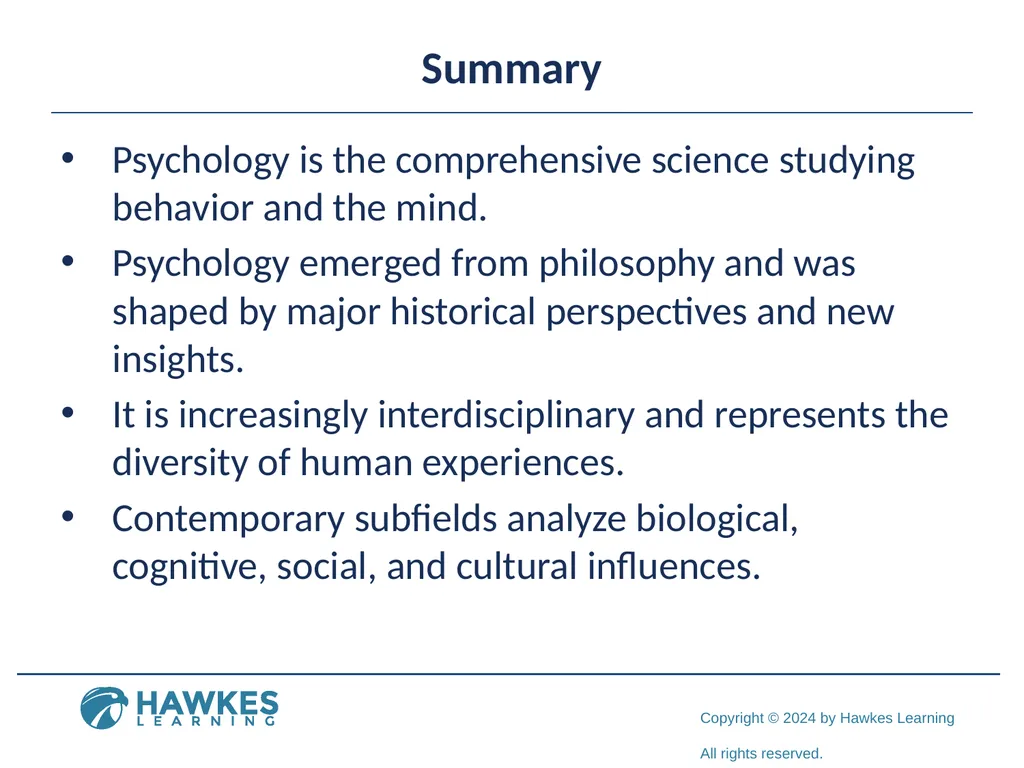 Lesson 1.1 What is Psychology? What Is Psychology? - slide 24 of 25