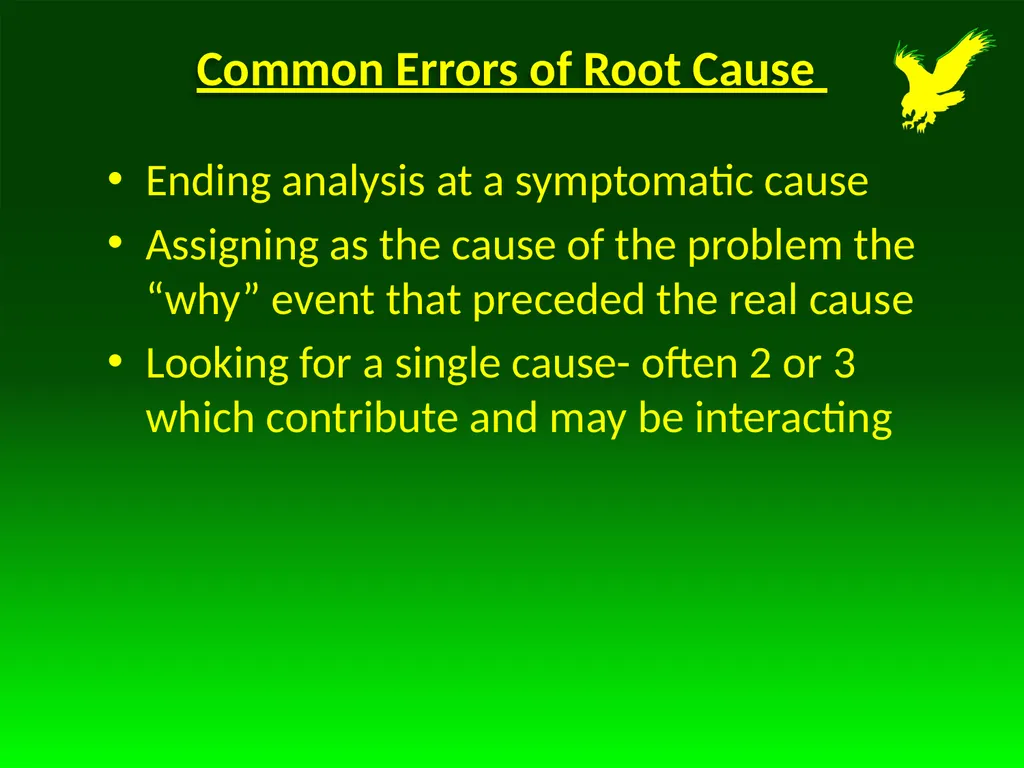 Determining the Root Cause and Corrective Action - slide 21 of 22