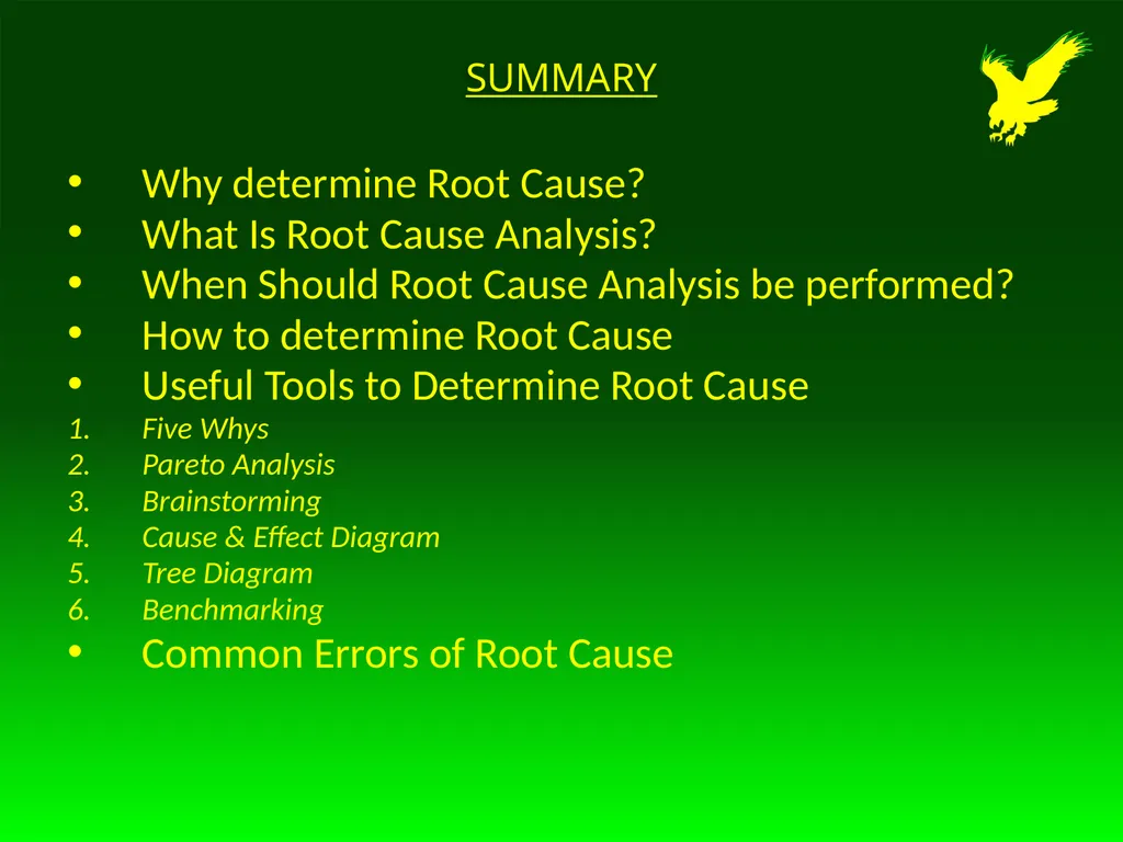 Determining the Root Cause and Corrective Action - slide 22 of 22