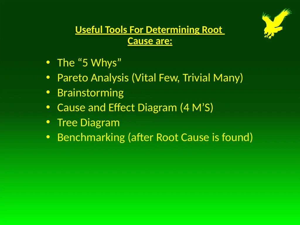 Determining the Root Cause and Corrective Action - slide 10 of 22