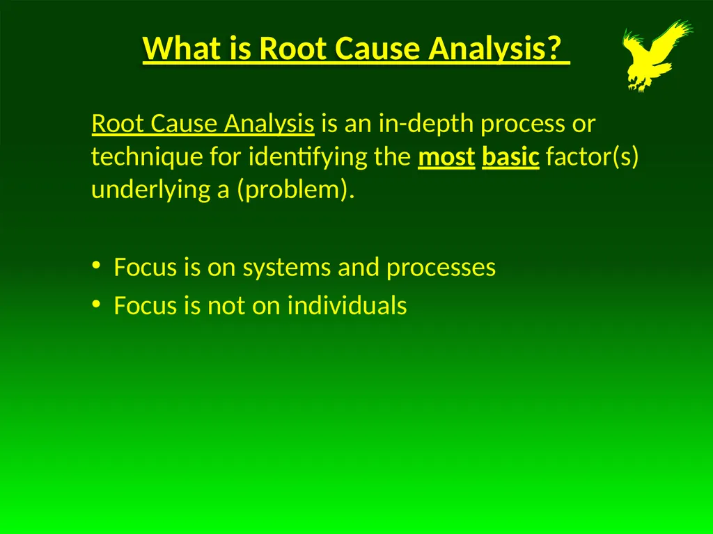 Determining the Root Cause and Corrective Action - slide 6 of 22