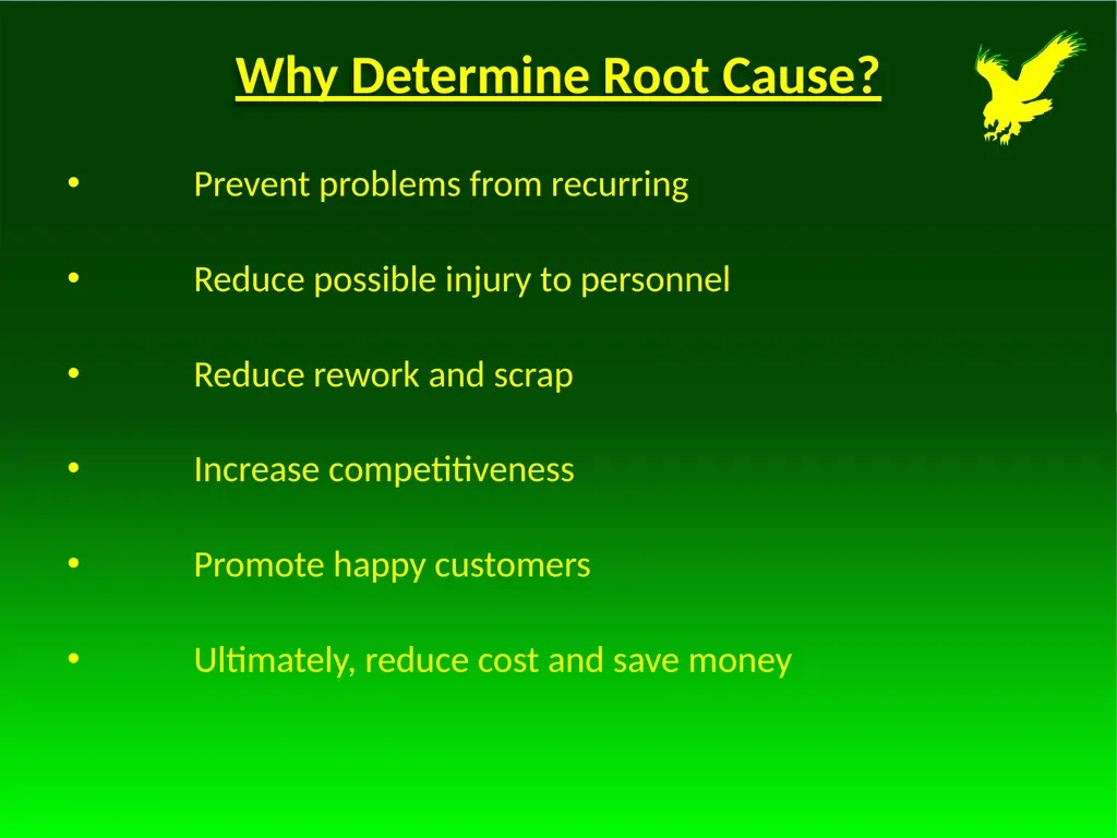 Determining the Root Cause and Corrective Action - slide 2 of 22