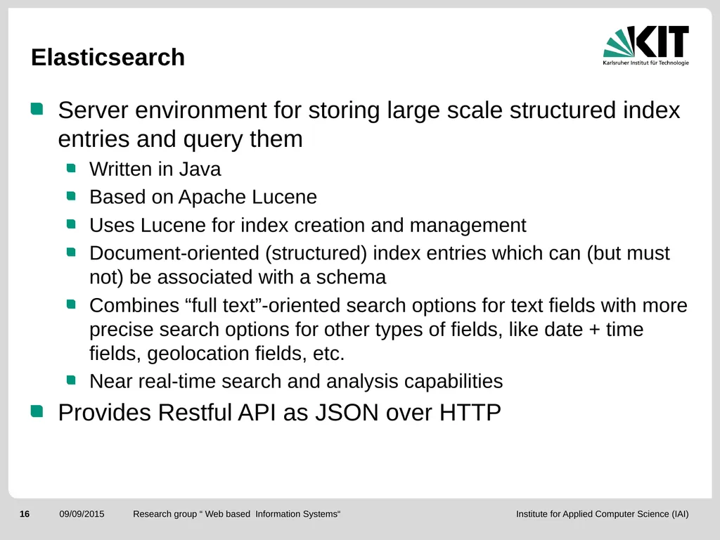 ElasticSearch and the ELK stack for monitoring and - slide 16 of 46